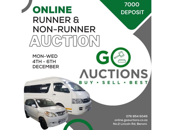 Online Runner &  Non-Runner Auction 04-06 December